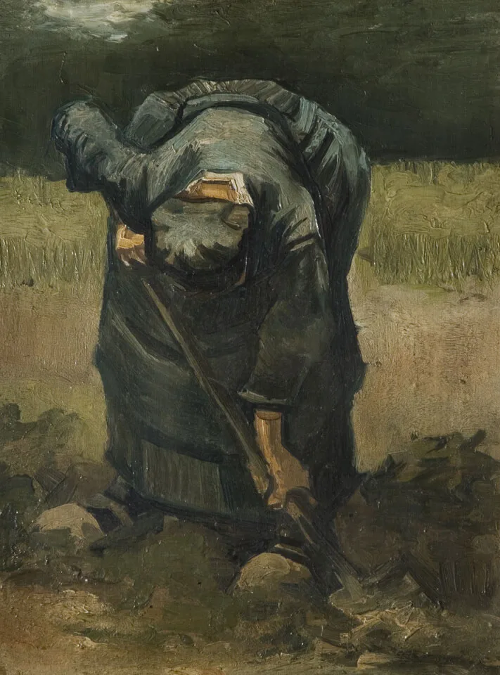 Χωριάτισσα που σκάβει, λάδι σε καμβά
