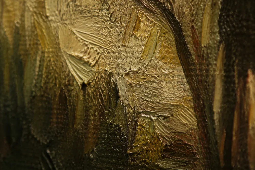 Detail struktury barvy a tahů štětce