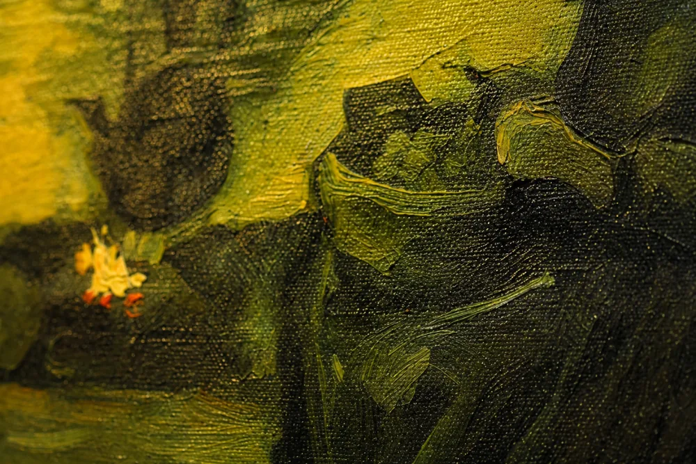 Detail struktury barvy a tahů štětce