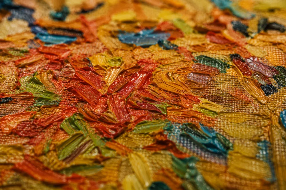 פרטי מרקם הצבע ומשיחות המכחול