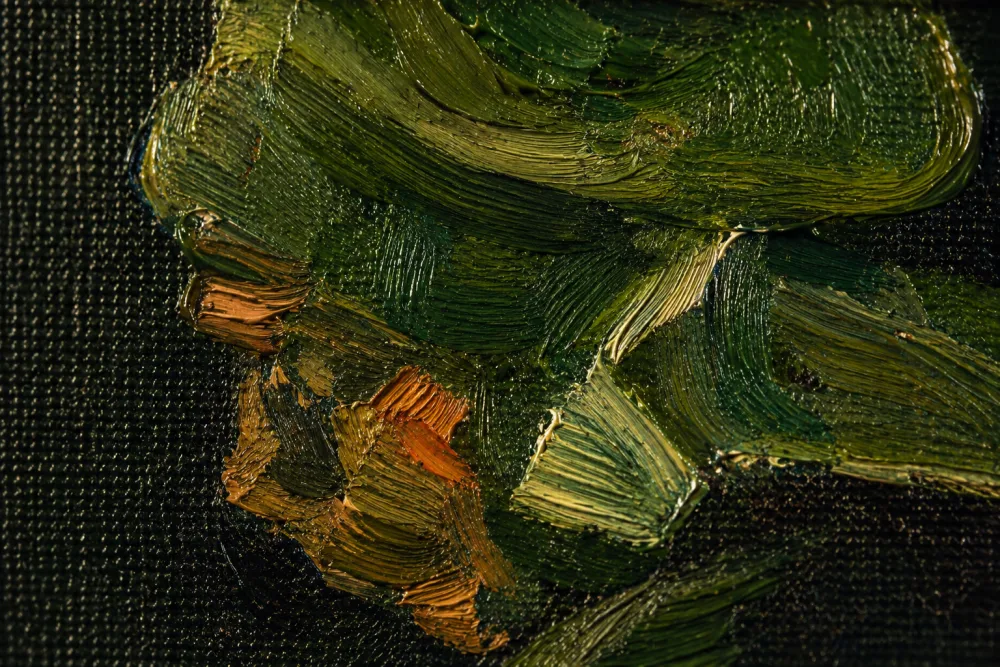 Detail struktury barvy a tahů štětce