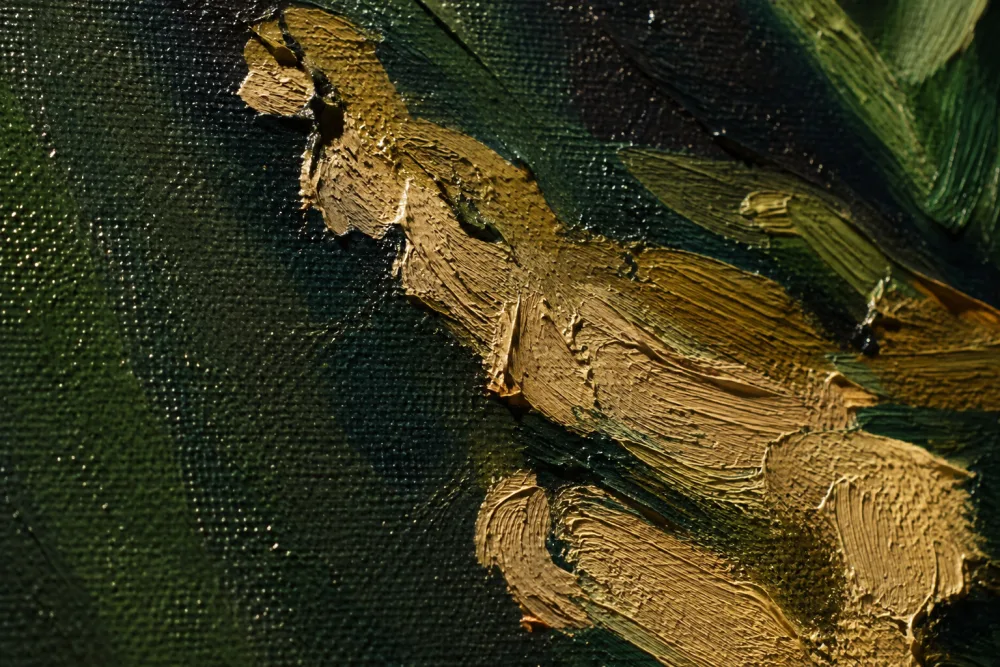 Detail struktury barvy a tahů štětce